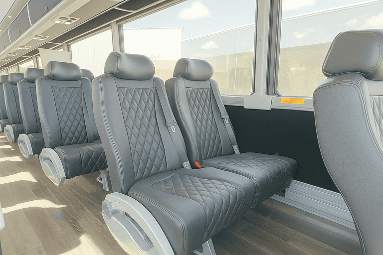 interior of Yuba City Charter Bus charter bus